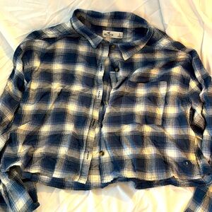 Box shape crop flannel new ae